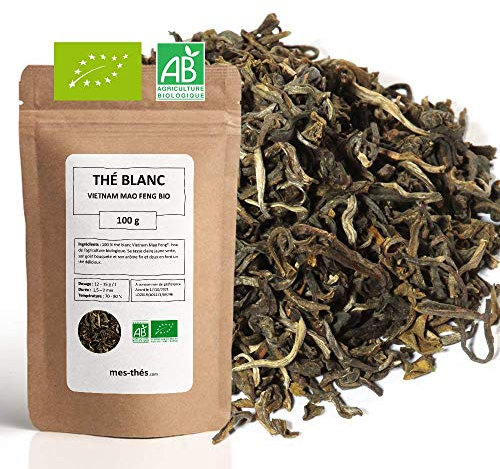 Thé Blanc bio vietnam - 100g (40 tasses) - Thé en vrac 100% agriculture biologique - Mes-Thés