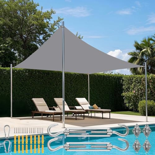 NAKIHOUSE Sonnensegel Wasserdicht mit Befestigungs Kit, 3.6 x 3.6 m UV Schutz Sonnenschutz Segel für Garten, Balkon & Terrasse