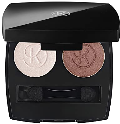 Korff Palette Ombretti Duo, Trucchi Make Up Occhi, 2 Colori, Effetto Illuminante, Finish da Naturale a Intenso, Trousse con Applicatore e Specchio, 02 Rose Glamour