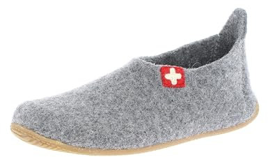 Living Kitzbühel Slipper Schweizer Kreuz Hausschuh, grau, 25 EU