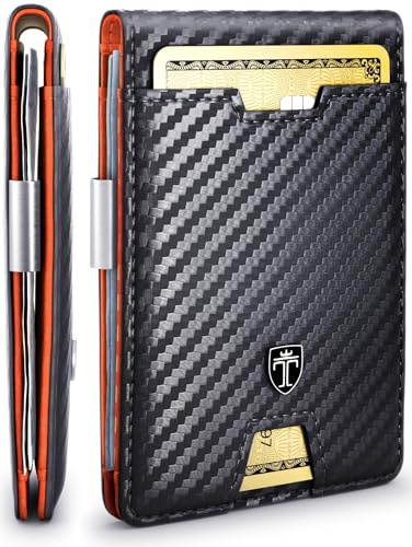 TRAVANDO Austin Portefeuille Fin pour Homme avec Pince à Billets avec Blocage RFID et Porte-Cartes de crédit pour Homme avec boîte Cadeau, Slim