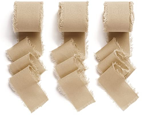 AOKSUNOVA Chiffonband Geschenkband Breit Hochzeit Chiffon Schleifenband Dekoband Braun 38mm