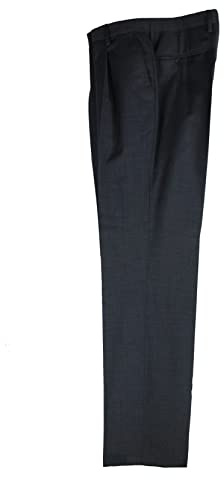 ALVIPERI Pantalone Uomo Classico in Fresco di Pura Lana Vergine vestibilità Comoda Taglie Forti e calibrate (50, Grigio Medio)
