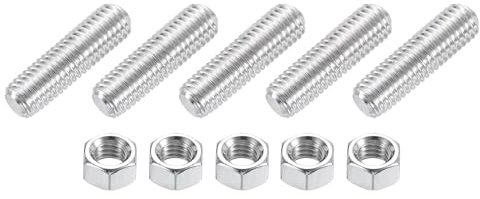 QUARKZMAN 3/8-16 Tige Filetée Complète, 5 Pcs 304 Acier Inoxydable Long Vis Filetée 1.6 Longueur Filet à Droite Pour Montage Meubles Assemblage Fixation
