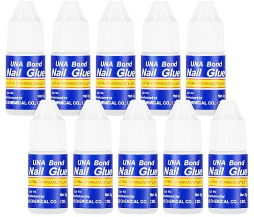 10Pcs Extra-Strong Nail Glue, Quick Dry Super Strong Nail Tip Adhesive Bond Glue, False Fake Nail Glue For Nail Tips, Professional False Nail Adhesive Glue for Salon & Home Use