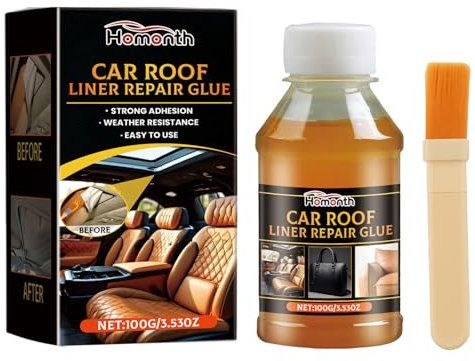 Auto Dachhimmel Kleber, Headliner Repair Glue mit Pinsel, dachhimmel Kleber für Autos, Autodachhimmel-Schnellreparaturkleber, für alle Leder Polyester (100g)