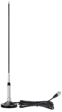 Bingfu Antenne VHF UHF Radio Mobile 2.5/3.5 dBi 43 cm PL259 Fibre de Verre | Bibande 136-174/400-460 MHz, Base Magnétique, Câble RG58 5m, pour Véhicule Camion Camping Maritime Radio Amateur, VHF Marine
