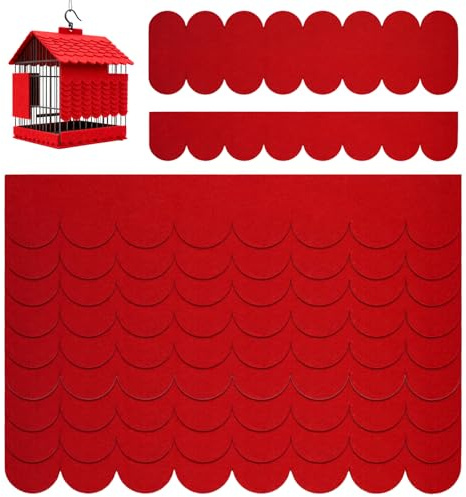 AEMCHDM 32 stycken taklindlar för fågelhus, självhäftande takpapp (30 x 5 cm och 30 x 11 cm), takpapp fågelhus för gör-det-själv-fågelbo, kaninbur, insekthotell, hundkoja (röd)