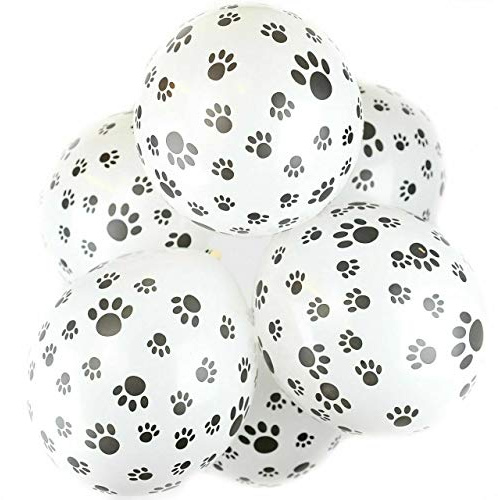 Happium 10 st 12 tasstryckta latexballonger, födelsedagsfest för barntema, ballonger med djurtema Hundtema Födelsedagsfest för barn Valp Födelsedagsfest dekoration