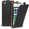 Verco Flip Cover für iPhone 4 4S Case, Flipstyle Schutzhülle für Apple iPhone 4 / 4S Hülle Kunstleder Tasche vertikal klappbare Handyhülle, Schwarz