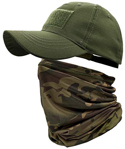 ehsbuy Camo Hüte für Männer mit Kühlung Halsgamasche Baseballmützen Gesichtsschal Maske Armee Taktische Militärmütze Halsrohr Snoods zum Laufen Jagd Camping Radfahren Angeln Outdoor Sports