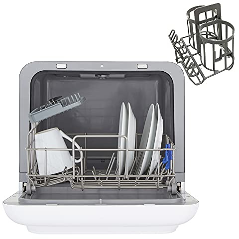 Cookology Mini Table Top Dishwasher, 2 Places - White (with Baby Bottle Rack)