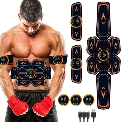Queath Bauchtrainer, EMS Trainingsgerät, EMS Bauchmuskeltrainer Elektrische Muskelstimulation,EMS Bauchtrainer Ganzkörper ABS/Bauch/Arm/Bein/Po Trainer