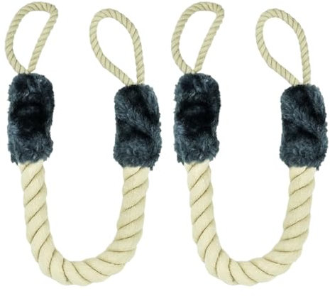 ciciment Lot de 2 butées de porte anti-collision en corde, réduction du bruit, protection anti-pincement pour poignées de porte, sans danger pour les enfants et les animaux domestiques (bleu)