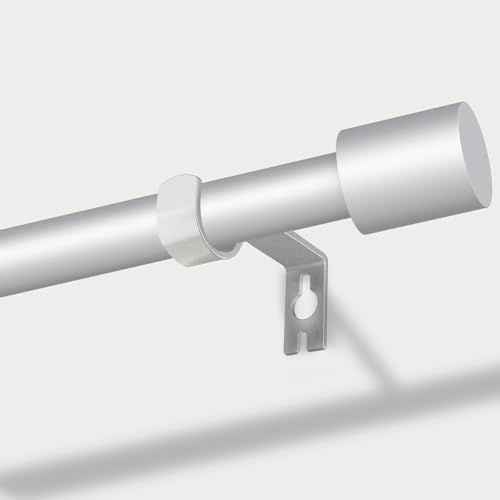 PadPure Gardinenstange Edelstahl 76-140cm, Vorhangstange mit Verstellbar Halterungen & Endstücken, für Küche/Balkon/Schlafzimmer, 16mm Durchmesser 0.8mm Stärke (Silber)