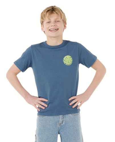 Rip Curl T-Shirt à Manches Courtes pour garçon, Coupe Normale, icône Combinaison en néoprène Bleu Marine, 12, Symbole de la Combinaison en néoprène Bleu Marine, 12
