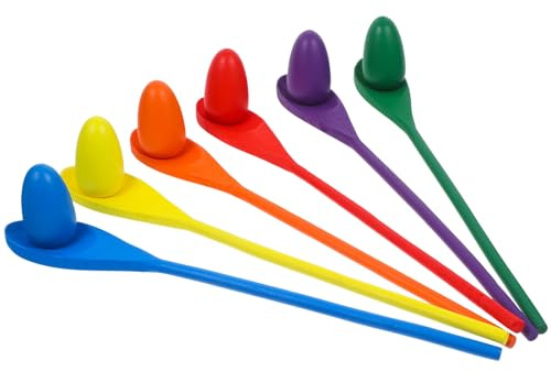 Milisten Wooden Sensory Training Egg Spoon Game Set for Kids Outdoor Balance Relay Race Toy Early Development Activity Toy for Boys and Girls