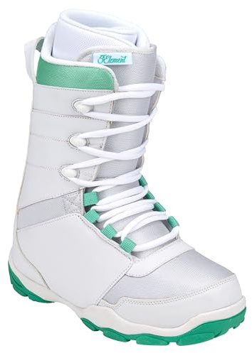 5th Element Women's Lace and Dial Snowboard Boots, Lace White/Teal, 6