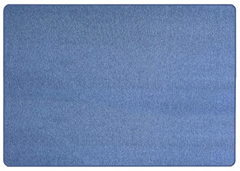 Primaflor Kurzflor Wohnzimmerteppich - Macao, Blau, 100x150 cm, Viele Größen und Farben, Moderner Teppich für Kinderzimmer, Arbeits- und Schlafzimmer, Fußbodenheizung geeigneter Teppichläufer
