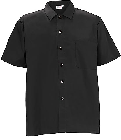 Winco 2 x L Black Chef Shirt 2XL
