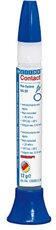 Weicon 12000012-36 Contact VA20 Cianocrilato Adhesivo 12g, para Caucho, Madera, Metal, incoloro