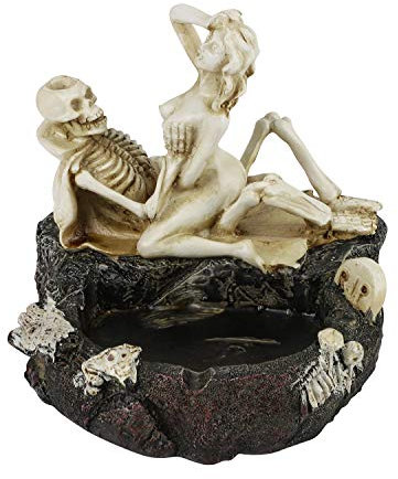 Skeleton Ashtray Resin Creative Skull Ashtray Spooky Skeleton Figurine Halloween Decorations Gothic Home Bedroom Living Room Ornament Decor (skull2)