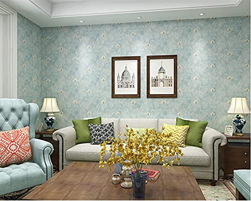 JFIA65A Papel Tapiz 3D No Tejido Retro Papel Tapiz Fondo TV Sala Estar Dormitorio (Color : Light Blue)