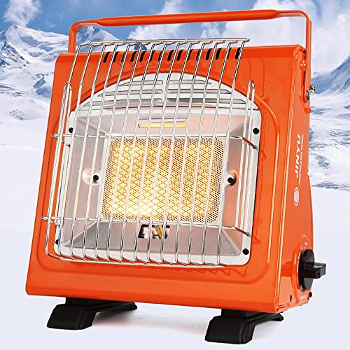 YKYR Calentador De Gas Portátil Calefactor De Gas Al Aire Libre Estufa De Gas 1.7kw Quemador Camping Pesca De Hielo Invierno Uso (Color : Orange)