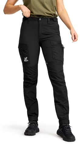 RevolutionRace Rambler Lightweight Pro Pants für Damen, Leichte Outdoor-Hose und Wanderhose für Damen, Black, L
