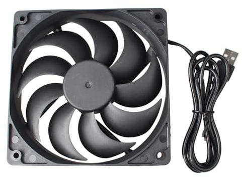 Jopto 12025-fläkt, DC 5 V, borstlös kylkylkylfläkt, 120 x 120 x 25 mm, tyst kylfläkt med USB-port för 3D-skrivare, PC CPU, datorfodral, fläktkylare med 100 cm/1 m kabel
