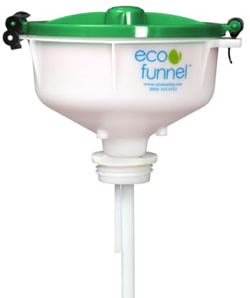 8 inch ECO Funnel, Cap Adapter, 2 inch Buttress (Coarse Thread) Cap Adapter, Green Lid