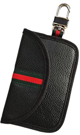 Keyless Go Étui de protection pour clés de voiture, protection RFID, étui à clés en cuir Faraday, Noir , M