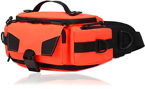 Stor Kapacitet Multi-Lomme Bäckenväska, Trendig Modig Unisex Midjeväska, Mångsidig Skulderväska för Män och Kvinnor, Passar Telefoner, Plånböcker och Nödvändiga Saker(Orange)