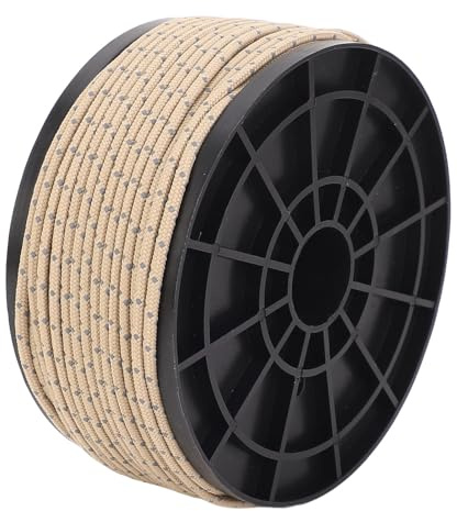 Focket Cuerda Reflectante Paracord, 50 Metros de Cuerda de paracaídas Delgada de 2,5 mm de diámetro, Cuerdas Multiusos para Tiendas de campaña, hamacas, acampadas y Pesca (Caqui)