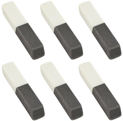 6 Pcs Rubber Erasers for Ink and Pencil, Double Head Erasers to Fade Mark, School Office Correction Supplies, Ball-Point Pens School Office Daily Art Correction (Gray White)