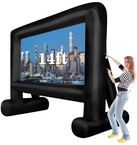 QILEBA 14 FT Inflatable Movie Screen Blow up Mega Movie Projection Outdoor Screen