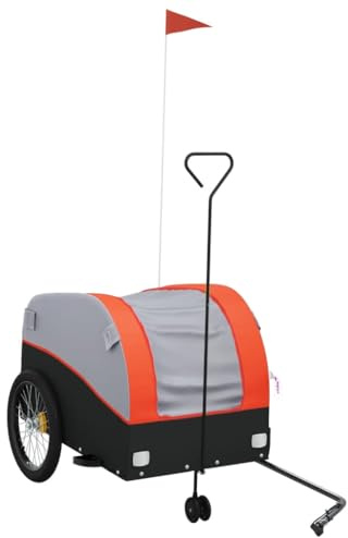 Genérico Remolque para Bicicleta Hierro Negro y Naranja 45 kg,Deportes,Actividades al Aire Libre,Ciclismo,Accesorios para Bicicletas,Remolques para Bicicletas,94152