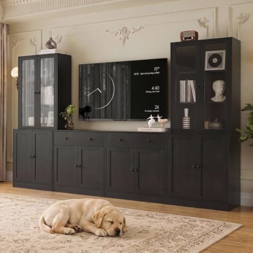 VOWNER TV Unit with Bookcase for TVs up to 65 (black)