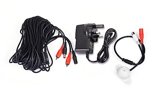 Tonton High Sensitive Weatherproof Preamp Microphone Audio Pickup Device Sound Voice Pickup Kit with 60 Feet Cable and Power Supply for CCTV Surveillance Camera System