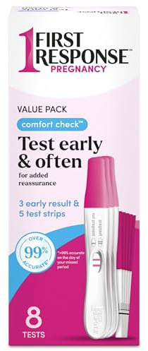 FIRST RESPONSE Comfort Check Pregnancy Test, 8 Count, Pink & White