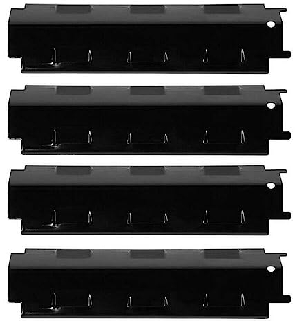 maxant Placa de calor para barbacoa, protectores térmicos de acero porcelánico de 37 cm, paquete de 4 tiendas de campaña, piezas de repuesto para barbacoa de gas, barra aromatizadora, cubierta de