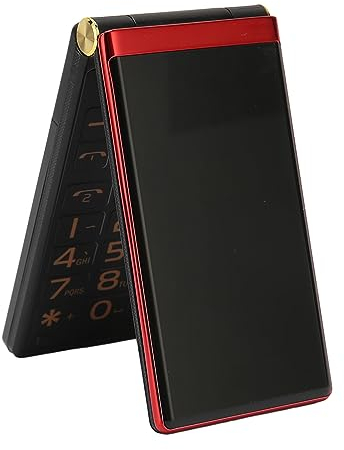Zunate Flip Phone for Seniors, 2G Big Button Flip Cell Phone with Flashlight, Loud Speaker, 5900mAh Battery, Dual SIM, Radio, Basic Phone, 3 Inch HD Screen, Portable Pocket (Red)