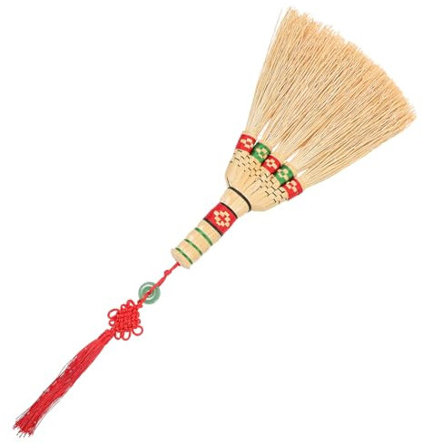 IMIKEYA Handmade Woven Corn Broom Short Handle 29cm Bed Brush for Home Cleaning Lightweight Desk Duster Suitable for Sofa and Carpet