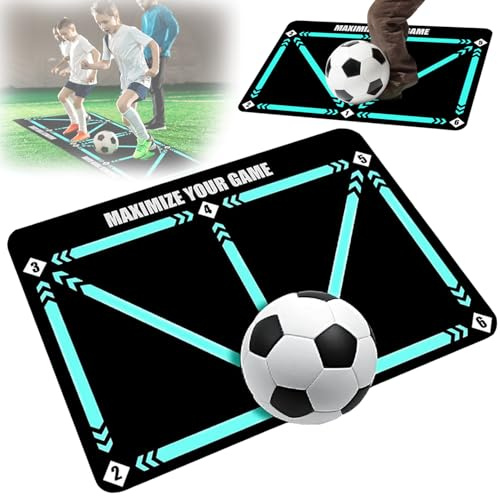 Cerkkapo Tapis Football Entrainement,60x90cm Tapis Foot,TapisD'entraînement Football Antidérapant,TapisD'entraînement de Football pour Dribble Footstep Pratique de Contrôl