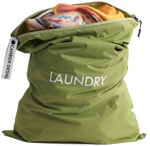 Asnews Sacchi Portabiancheria, 120L Grande Capacità Sacco Biancheria, Impermeabile Sacchi di Nylon con Zip, Riutilizzabile Sacchetto Organizer per Viaggio, Dormitorio, Campeggio, 90 x 60cm