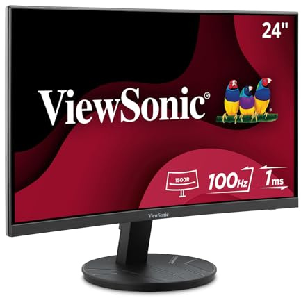 ViewSonic VA2416C 24 Inch 1080p Curved Computer Monitor, 100Hz, HDMI
