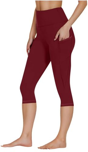 HAOLEI Leggins Deportivos Mujer Ofertas,Mallas Deporte Mujer con Bolsillos Mallas Piratas 3/4 Push Up Fitness Cintura Alta Pantalones Capri Opacos Cómodo Leggings Elasticos para Yoga Pilates Jogging