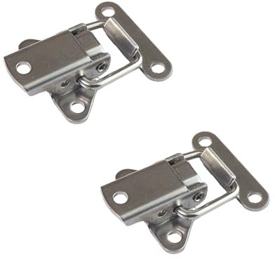 Lot de 2 loquets à bascule en acier inoxydable - Fermoir à ressort - Loquets de porte et loquets pour fermeture de boîte, tiroirs, valises, coffres de coffre, armoire