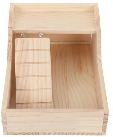 HINTRMENT Hamster Sandbath Box i med Klätterstege Sandbadsbehållare för Smådjur Chinchillor och Gerbiler Kompakt Sandbadshus för Grävning och