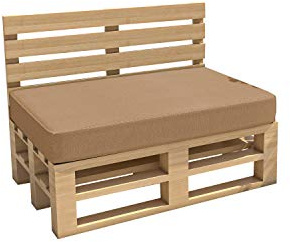 Chilly Pilley Cuscino da giardino Cuscino per pallet impermeabile Cuscino per seduta rimovibile lavabile per interni ed esterni (cuscino per seduta 120 x 80 x 15, beige)